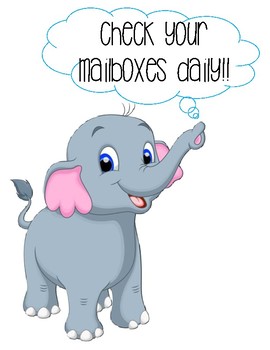 Preview of Check your mailboxes daily-Elephant