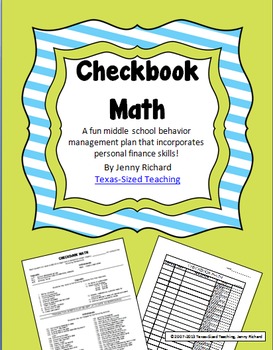 Preview of Checkbook Math -- Middle School Behavior Plan with Personal Finance Skills!