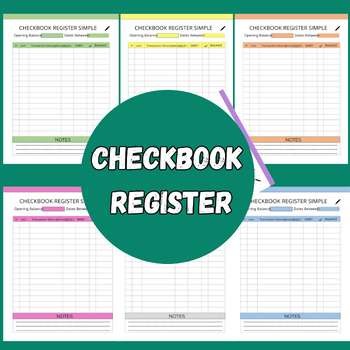 Preview of Checkbook register Printable Personal Check Book And Small Business,income track