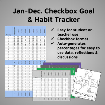 Preview of Checkbox Goal or Habit Tracker Spreadsheet