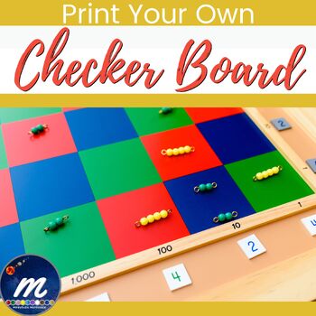 Preview of Checker Board Montessori Multiplication Printable Resource