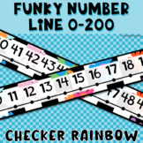 Checker Rainbow Number Line Display 0-200