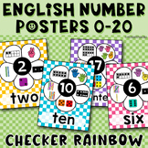 Checker Rainbow Number Posters | Subitizing