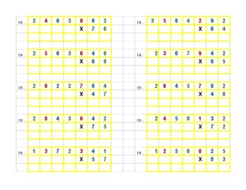 Preview of Checkerboard 2 Digit Multiplier (advanced) - Montessori Math Tickets