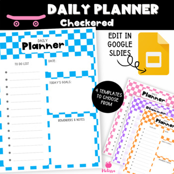 Preview of Checkered  Daily Planner (Google Slides Editable)