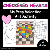 Checkered Heart Valentine Art | No Prep Art Activity