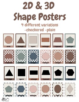 Preview of Checkered Neutrals Shape Posters