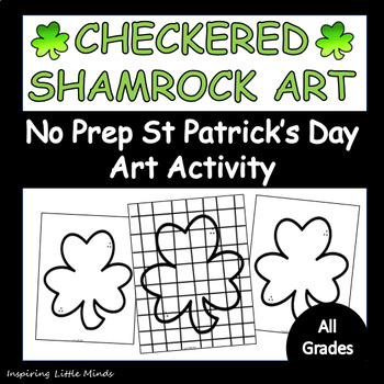 Preview of Checkered Shamrock St Patricks Day Art No Prep Art Activity