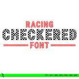 Checkered font, car racing font, ttf, otf, eps, png, dxf, 