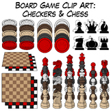 Checkers & Chess | Board Game Clip Art