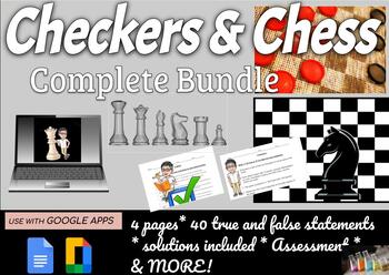Preview of Checkers and Chess quiz- All ages/grades - 40 True/False with Answers