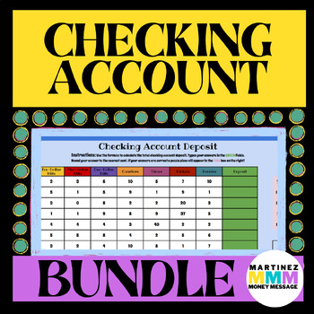 Preview of Checking Account BUNDLE: Guided Notes + Escape Rooms + Self Grading Puzzles