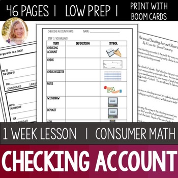 Preview of Checking Account Lesson Consumer Math Life Skills Special Education