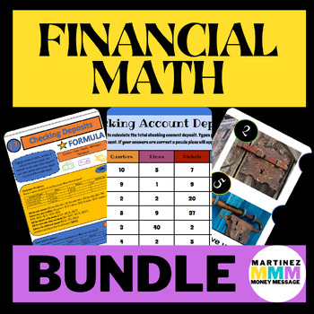 Preview of Checking Account Deposits and Withdrawals Notes, Escape Room, Puzzle Bundle