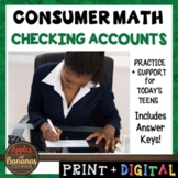 Checking Accounts - Consumer Math Unit (Notes, Practice, T