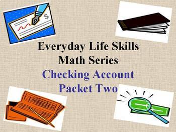 Preview of Checking Accounts: Everday Life Skills Math Series: Packet Two