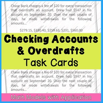 Preview of Checking Accounts & Overdraft Task Cards
