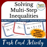 Solving Inequalities & Checking Solutions TASK CARD Activi