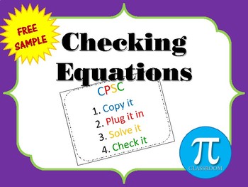 Preview of Checking equations