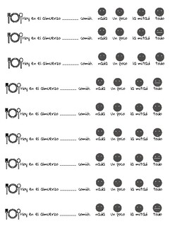 Preview of Checklist Almuerzo