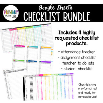 Preview of Checklist Bundle - Google Sheets Digital Checklists {editable}
