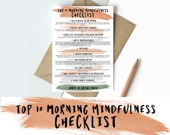 Preview of Checklist Perfect Morning Routine Motivation Printable Instant Download