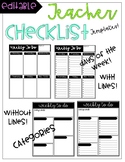 Checklist & Teacher To Do Lists