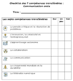 Checklist des sept compétences en français