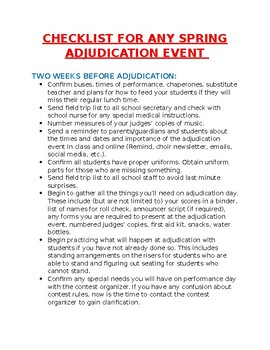 Preview of Choir Hacks - Checklist for Adjudication Events