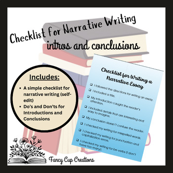 Preview of Checklist for Narrative Writing