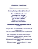 Checklist for a friendly letter (Editable)