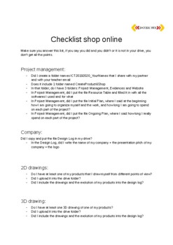 Preview of Checklist for the Project Develop a Product/Service and an Online Shop