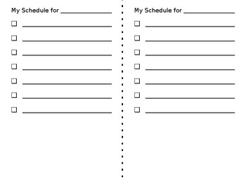 Preview of Checklist schedule