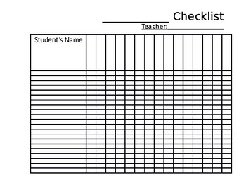 Checklist template by MissFittCreations TPT