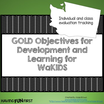 Preview of Checklists for WaKids GOLD Objectives for Development and Learning EDITABLE