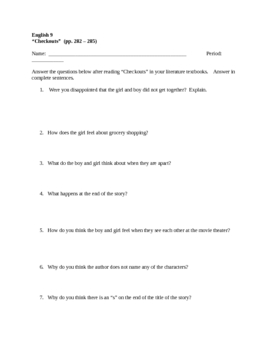 checkouts short story questions and answers