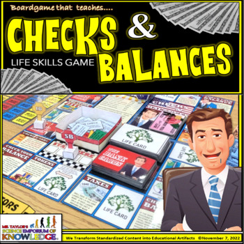 Preview of Checks and Balances Finances Life Skills Boardgame (teenage adolescence game)