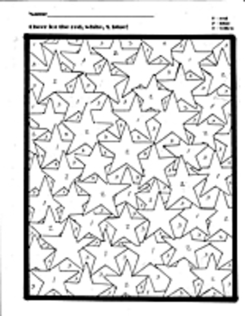 Preview of Patriotic Stars Copy By Number USA America Flag