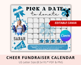 Cheer Pick A Date To Donate, Editable Canva Template, Fund