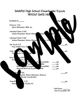 Preview of Cheer Tryouts - Judges Score Sheet and Spreadsheet Link