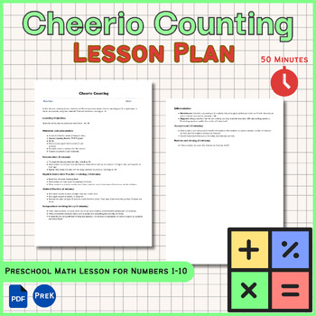 Preview of Cheerio Counting Fun Preschool Math Lesson for Numbers 1-10