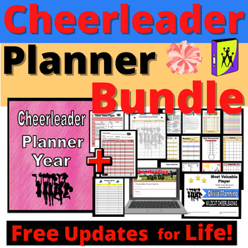 Preview of Cheerleader Planner Bundle Cheerleading Coach Records Cheer Digital Print