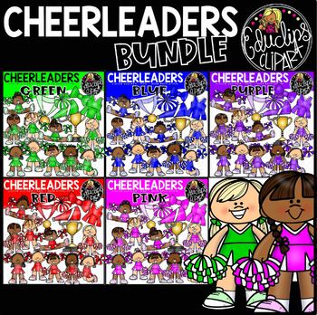 Preview of Cheerleaders Clip Art Bundle {Educlips Clipart}