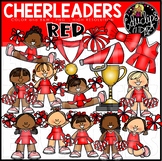 Cheerleaders Clip Art Set - RED {Educlips Clipart}