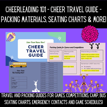 Preview of Cheerleading 101 - Cheer Travel Guide (Packing Lists, Seating Charts & MORE!)