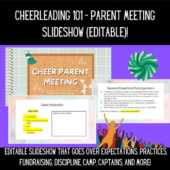 Preview of Cheerleading 101 - Parent Meeting Slideshow (Editable For YOUR Needs!)