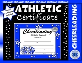 Cheerleading Certificate - Blue and White Theme Colors - Editable