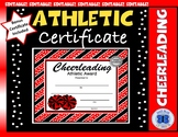Cheerleading Certificate - Red and Black Stripes Theme Col