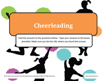 Preview of Cheerleading/Cheerleaders Search for Print or Digital Activity Distance Learning