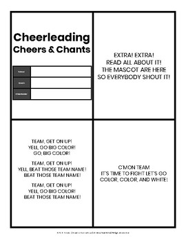 Preview of Cheerleading Cheers and Chants Cards